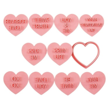 ievspot 1 Set Heart Cookie Cutter Mini Valentine Cookie Cutter Stamp Plastic Biscuit Pastry Cutters for Valentine's Day Baking