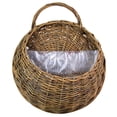 thumbnail image 1 of ievspot 1 Set Rattan Wicker Hanging Flower Pot, Half Round Rattan Railing Planter, Hanging Planter with Removable Integral Handle, 1 of 8