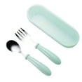 thumbnail image 1 of ievspot 1 Set Toddler Utensils Toddler Flatware with Silicone Handle Kids Eating Utensils Fork Spoon with Storage Box Stainless Steel Cutlery, 1 of 8