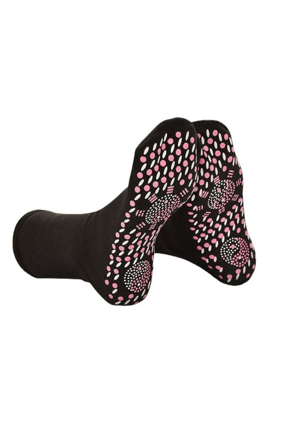 1 pair Self Heating Magnetic Tourmaline Therapy Health Socks Infrared Foot Pain -Best for Cracked Heel