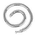 thumbnail image 1 of ievspot 1 pcs Men Necklace Thick Wide Chain Titanium Steel Luster Smooth Hypoallergenic Metal Hip Hop Style Jewelry for Club Party, 1 of 8