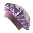 thumbnail image 1 of ievspot 1 pcs Nightcap with Elastic Wide Band Extra Large Sleeping Satin Bonnet High Density Women Braids Curly Night Hat Sleeping Cap for Home Salon, 1 of 6