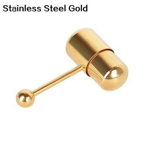 ievspot 1Pc Cool Vibrating Barbell Tongue Rings Bars Piercing Stainless Steel Body Jewelry