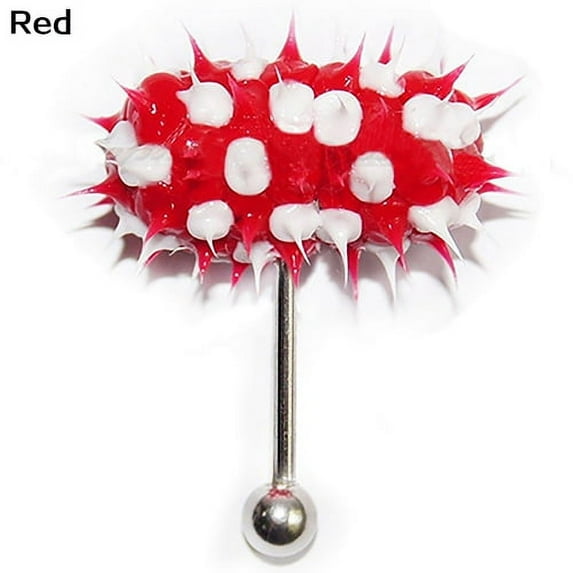 ievspot 1Pc Cool Vibrating Barbell Tongue Rings Bars Piercing Stainless Steel Body Jewelry