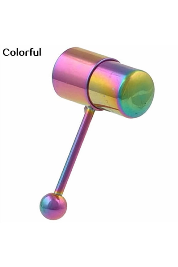 1Pc Cool Vibrating Barbell Tongue Rings Bars Piercing Stainless Steel Body Jewelry