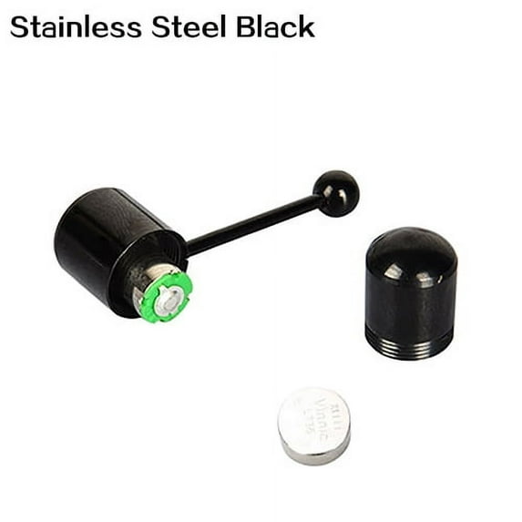 ievspot 1Pc Cool Vibrating Barbell Tongue Rings Bars Piercing Stainless Steel Body Jewelry