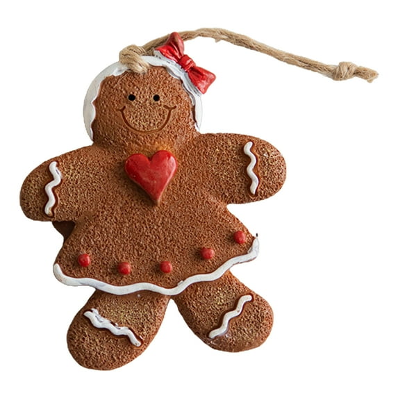ievspot 1Pcs Resin Gingerbread Man Christmas Tree Ornaments Holiday Decorations