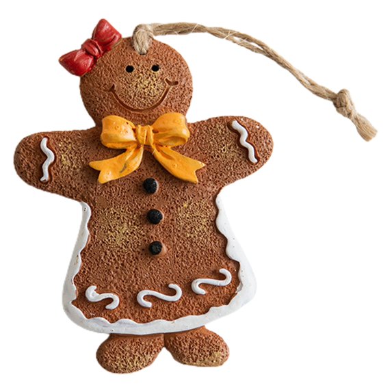 ievspot 1Pcs Resin Gingerbread Man Christmas Tree Ornaments Holiday Decorations