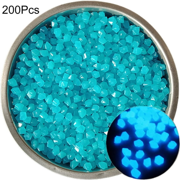 ievspot 200Pcs Glow in The Dark Stones Garden Rocks Resin Luminous Stone for Walkways Yard Grass Fish Tank Decoration