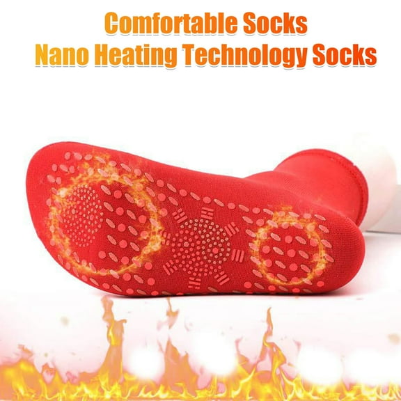 ievspot 3 Pairs  Heated Socks Silicone Soles Mid-tube High Elasticity Solid Color Sport Socks Cold Weather Cozy Socks