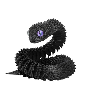 ievspot 3D Printed Animals Articulated Simulated Snake Toys Realistic Flexible Snake Fidget Toy Tabletop Ornament for Kids Adults