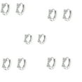 thumbnail image 1 of ievspot 5 Pairs Small Hoop Earrings Bow Decor Circle Shape Rhinestone Cartilaginous Ear Jewelry Alloy Earrings for Prom Dating Commuting, 1 of 8