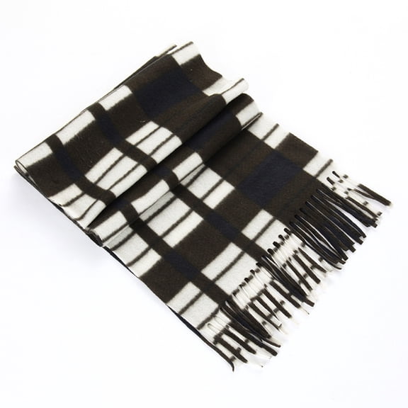 ievspot  Adult Scarf Double-Sided Velvet Soft Plaid Pattern Autumn Winter Scarf with Tassel Men Women Warm Shawl