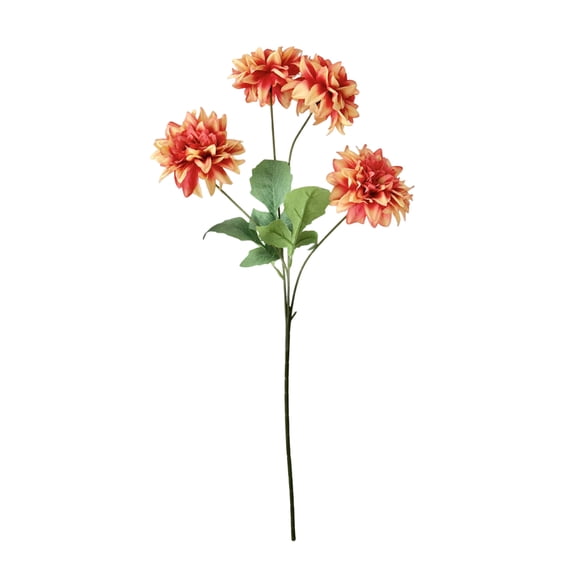 ievspot Artificial Flower Durable Artificial Flower Artificial Dahlia Flowers with Stem 4-head Realistic Faux Silk Flower for Vase Wedding Party Centerpiece