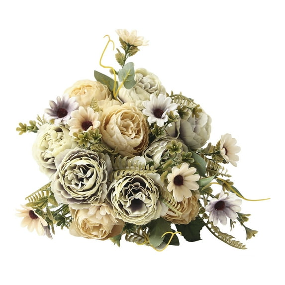ievspot Artificial Flowers Bouquets Fake Daisies Peonies Bunch, for Home Floral Arrangement Wedding Hotel Decoration