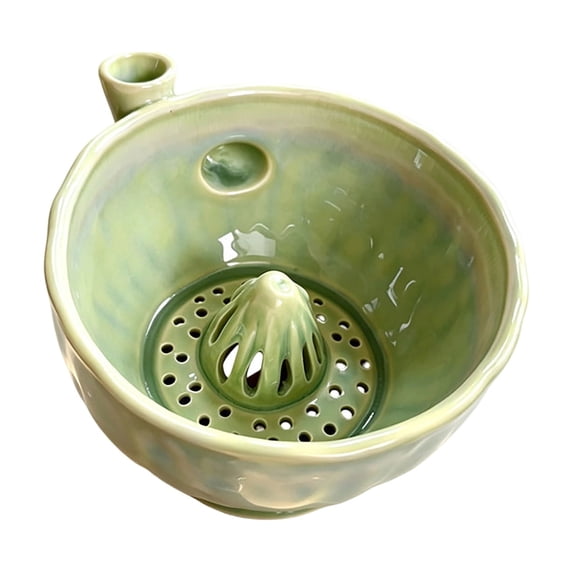 ievspot Ceramic Fruit Washing Bowl Berry Colander Ceramic Berry Washing Bowl with Detachable Juicing Cone Drain Rack Multifunctional Vegetable for Kitchen