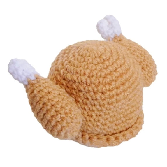 ievspot Chicken Leg Hat Highly Elastic Knitted Windproof Thermal Cap for Winter Fun Halloween Thanksgiving Christmas Costume