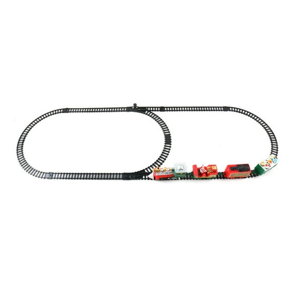 ievspot Christmas Electric Track Train Toy with Light Sound Battery Operated Educational Classical Train Toy with Locomotive Carriages Track Toddlers Gift