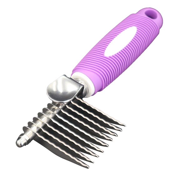 ievspot Dematting Fur Rake Comb for Dogs Cats Stainless Steel Shedding Brush for Medium And Long-Haired Pets Grooming Tool
