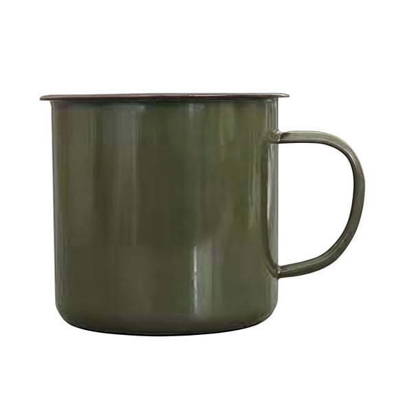 ievspot Enamel Coffee Mug Vintage Enamel Mug with Handle Retro Drinking Cup Durable Portable Tableware for Home Kitchen Heat Resistant Ideal for Coffee Lovers