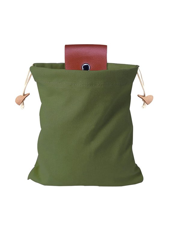 Fruit Picking Bag Vegetable Collection Bag Collapsible Foraging Bag with Belt Canvas Pu Leather Waist Pouch Adjustable Hands-free Bag for Picking