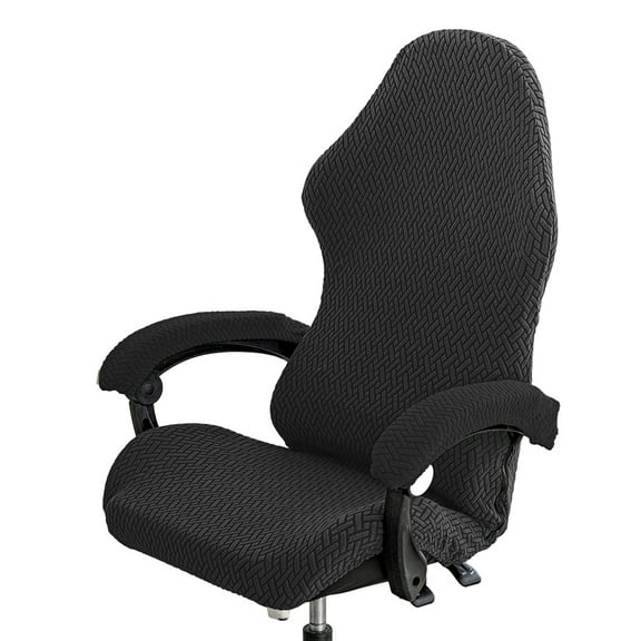 ievspot Gaming Chair Cover Thickened Elastic Chair Protection Zipper Closure Solid Color Armchair Slipcovers Computer Office Seat Chair Cover