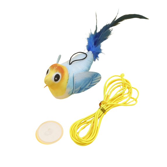 ievspot Interactive Chirping Bird Cat Toy Realistic Plush Bird with Feather Touch Activated Kitten Toy with Lifelike Chirp Sound for Indoor