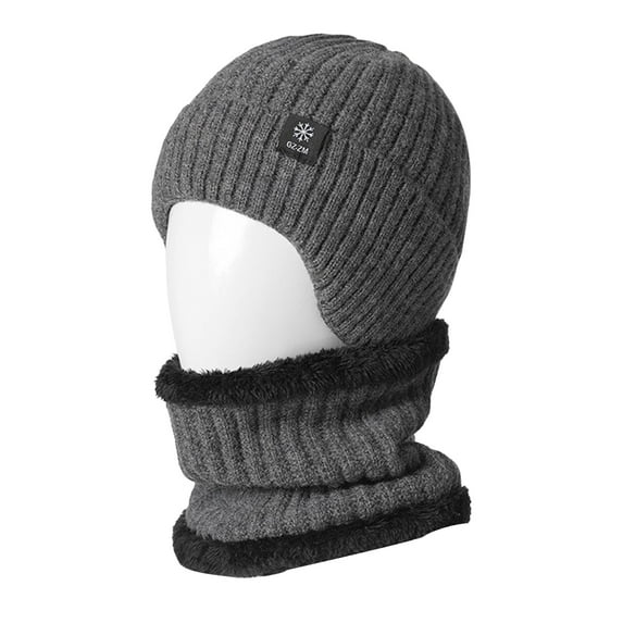 ievspot Men Winter Hat Knitted Pure Color Elasticity Keep Warm Thick Ear Protection Cap Father Grandfather Headwear Outdoor Cap