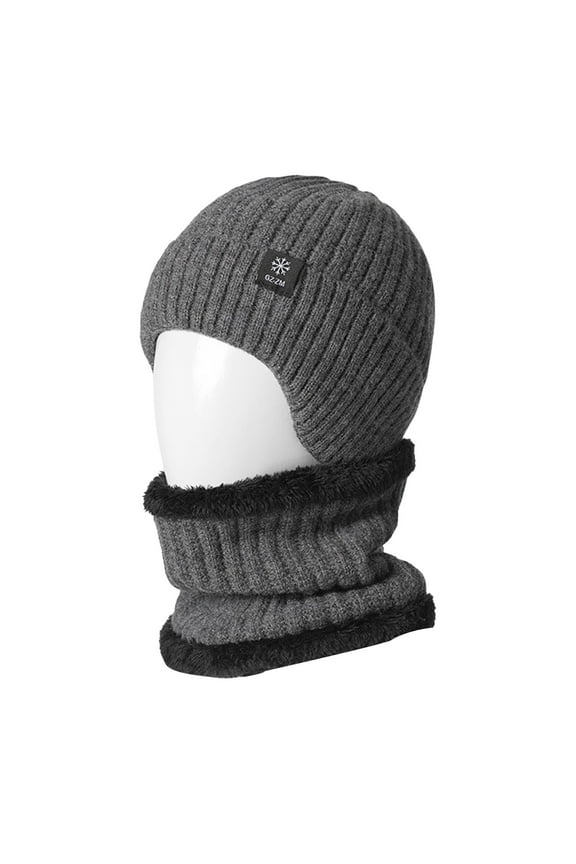 Men Winter Hat Knitted Pure Color Elasticity Keep Warm Thick Ear Protection Cap Father Grandfather Headwear Outdoor Cap