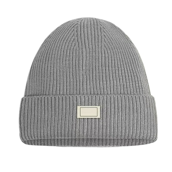 ievspot Men Winter Hat Knitted Pure Color Elasticity Thick Ear-protecting Cap Father Grandfather Headwear Outdoor Cap