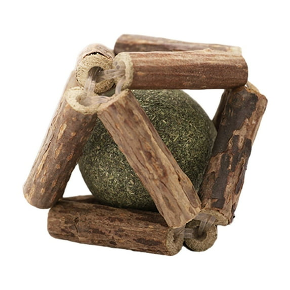 ievspot Natural Catnip Silvervine Ball Toy Dental Regulation Chew Toy Cat Toys for Indoor Cats Kittens