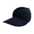 thumbnail image 1 of ievspot Outdoor Ladies Hat Empty Top Large Brim Pleated Pure Color Sun Portable Breathable Sport Gardening Fishing Travel Cap, 1 of 8