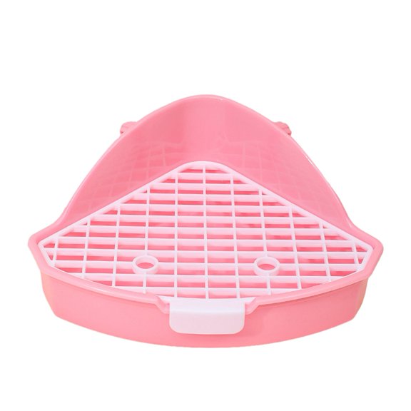 ievspot Small Pet Toilet High Fence, Hollow Platform,Rabbit Litter Pan Animal Potty Trainer Bunnies Corner Toilet Box,Ferret Hamster Dragon Cat Guinea
