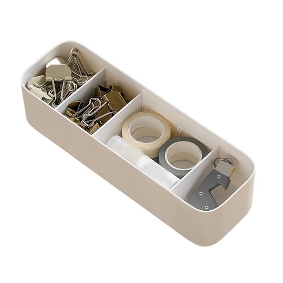 ievspot Storage Container Lightweight Durable Plastic Storage Box with Removable Partition Panel Stackable Space-saving Organizer for Home Office