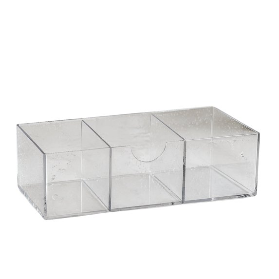 ievspot Transparent Vanity Drawer Dividers Plastic Organizer Bins Plastic Organizer Storage Box Stackable Waterproof Pet Container for Makeup Stationery Small