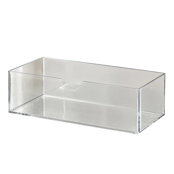 ievspot Transparent Vanity Drawer Dividers Plastic Organizer Bins Plastic Organizer Storage Box Stackable Waterproof Pet Container for Makeup Stationery Small