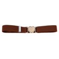 thumbnail image 1 of ievspot Unisex Belt Contrast Color Banded Metallic Heart Buckle Waistband Adjustable Elastic Band Girl Waist Strap for Parties Daily Wear, 1 of 6