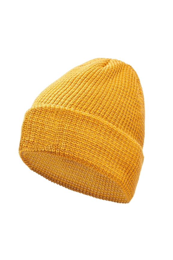 Unisex Reflective Knitted Folded Brim Dome Hip Hop Street Style Night Jogging Warning Cap Winter Keep Warm Headwear