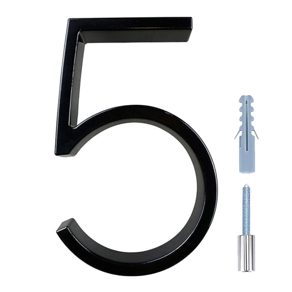 ievspot Weather-resistant House Numbers 5-inch Outdoor House Numbers Zinc Alloy Floating Address Numbers with Mounting Screws Weather-resistant Metal for Door