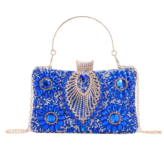 ievspot Women Rhinestone Handbag Celebrity Star Prom Cocktail Party Banquet Purse Hollow Chain Rhinestone Evening Bag for Keys Lipsticks