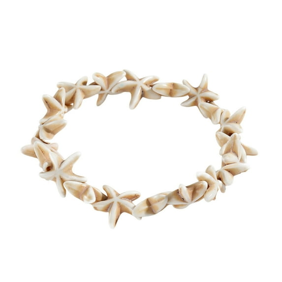 ievspot Women Shell Bracelet Starfish Pendant Braided Adjustable Tassel Beads Vacation Beach Bracelet Lady Jewelry