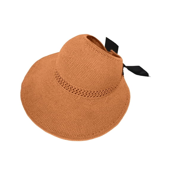 ievspot Women Summer Sun Hat Wide Brim Top Hat Foldable Travel Beach Hat Outdoor Travel Sun Hat
