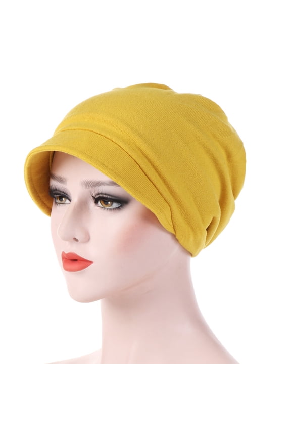 Women Winter Cotton Hat Winter Brim Beanie Hats for Women Slouchy Beanie Cap with Visor Warm Newsboy