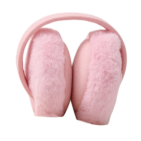 ievspot Women Winter Earmuffs Thick Plush Ear Protection Adjustable Length Foldable Commuting Outdoor Skiing Headband Earmuffs