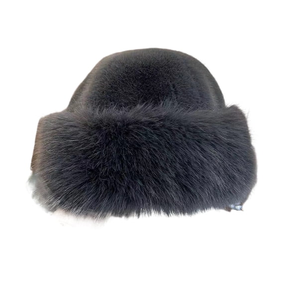 ievspot Women Winter Hat Thick Plush Faux Fur Heat Retention Windproof Mongolia Style Bucket Hat Outdoor Cycling Skiing Panama Cap