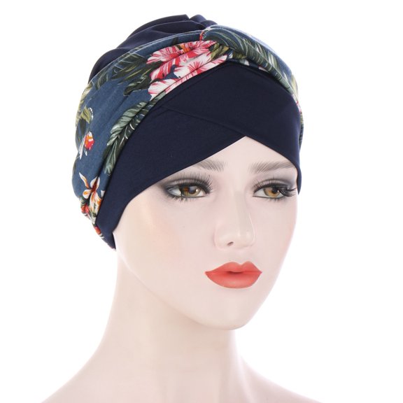 ievspot Womens Turban Hats Twisted Hair Wrap Stretch Soft Lightweight Flower Edge Turban Headwear for Cancer Patients