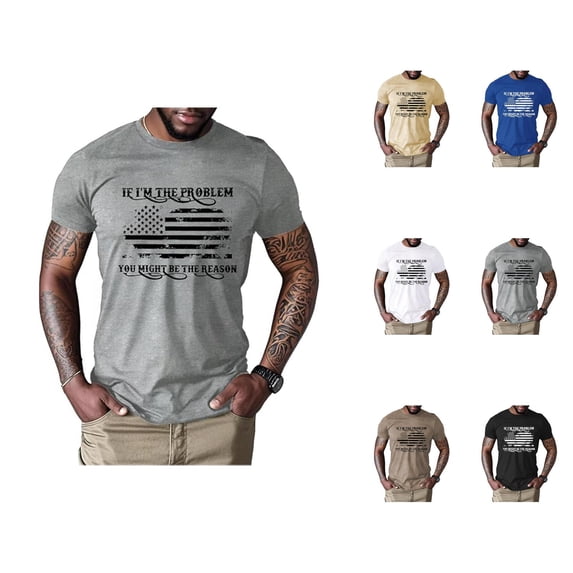 if I'm The Problem You Might Be The Reason Graphic Tees for Men 2026 Summer Casual Short Sleeve Crewneck Funny T Shirts