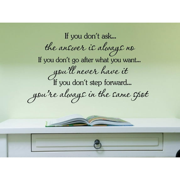 if you don't ask, Vinyl Wall Art Vinyl wall art Inspirational quotes and saying home decor decal sticker