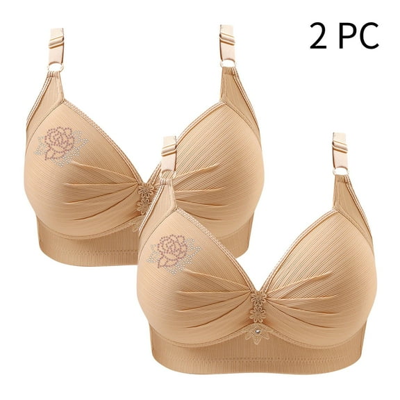 IFNND 2PCS Push Up Bra for Women No Underwire Full Coverage Everyday Bras Soft Support Comfort Full Coverage Seamless Everyday Bra
