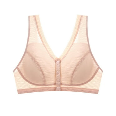 IFNND Front Button Bra Woman's Hollow Out Perspective Solid Color No Underwire Full Coverage Everyday Bras